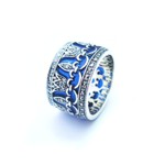 Wide Regal Marcasite and Royal Blue Enamel Band Wide Regal Marcasite and Royal Blue Enamel Band